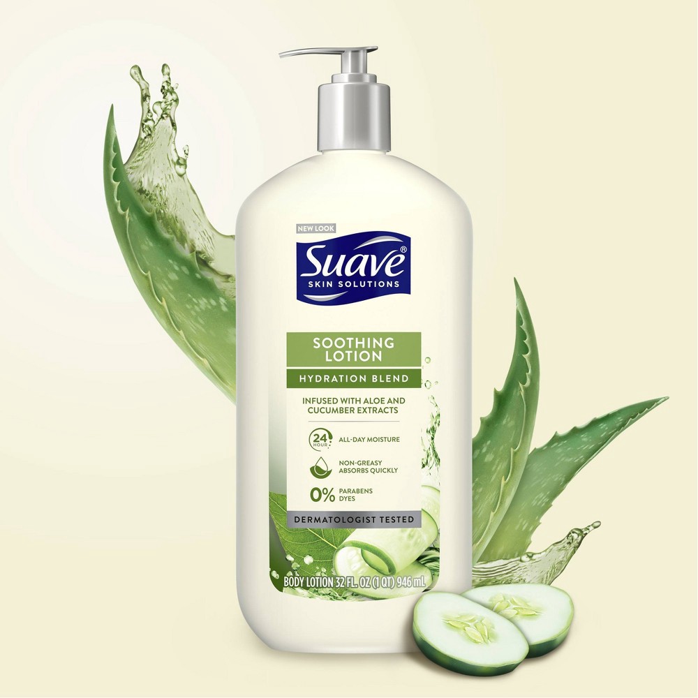 slide 2 of 6, Suave Aloe Soothing Body Lotion - 32 fl oz, 32 fl oz