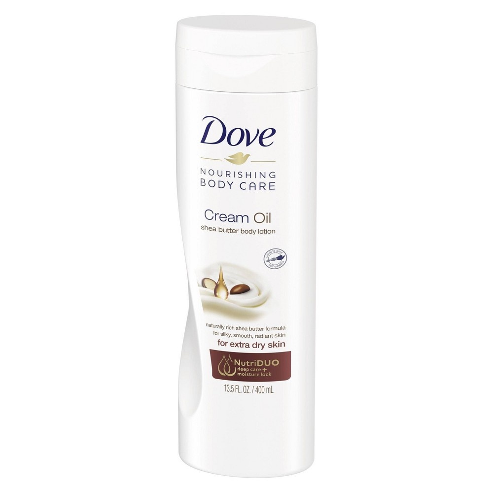 slide 4 of 5, Dove Beauty Dove Cream Oil Shea Butter Body Lotion, 13.5 oz