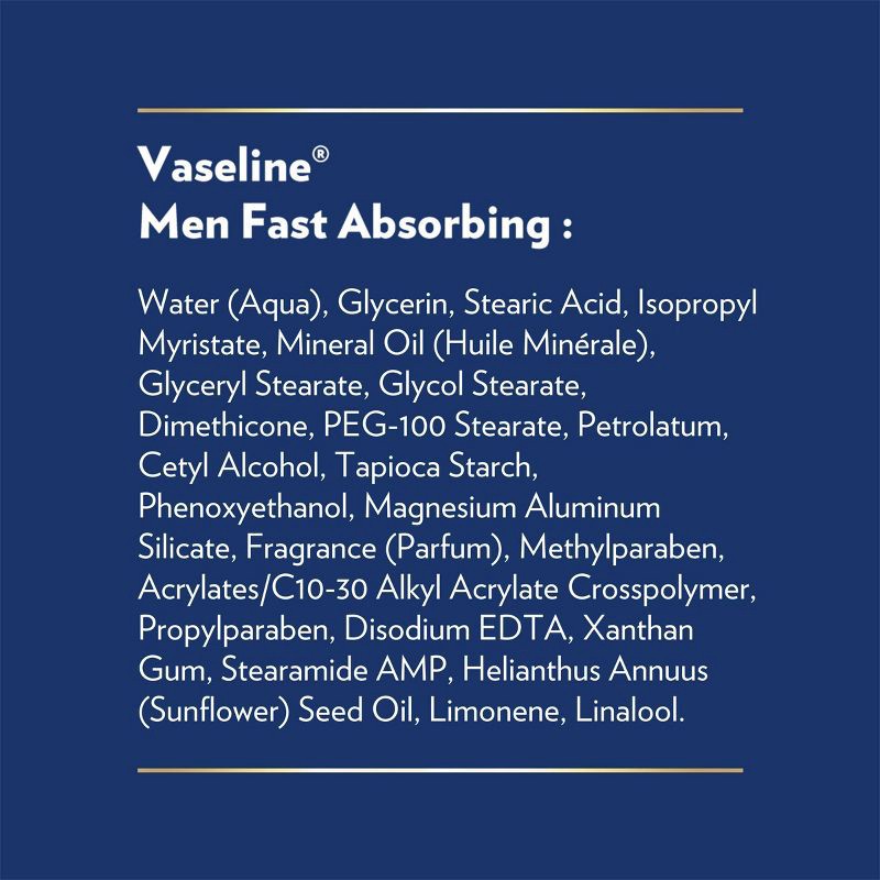 slide 4 of 8, Vaseline Men Fast Absorbing Moisture 3-in-1 Body, Face & Hands Pump Lotion Scented - 20.3 fl oz, 20.3 fl oz