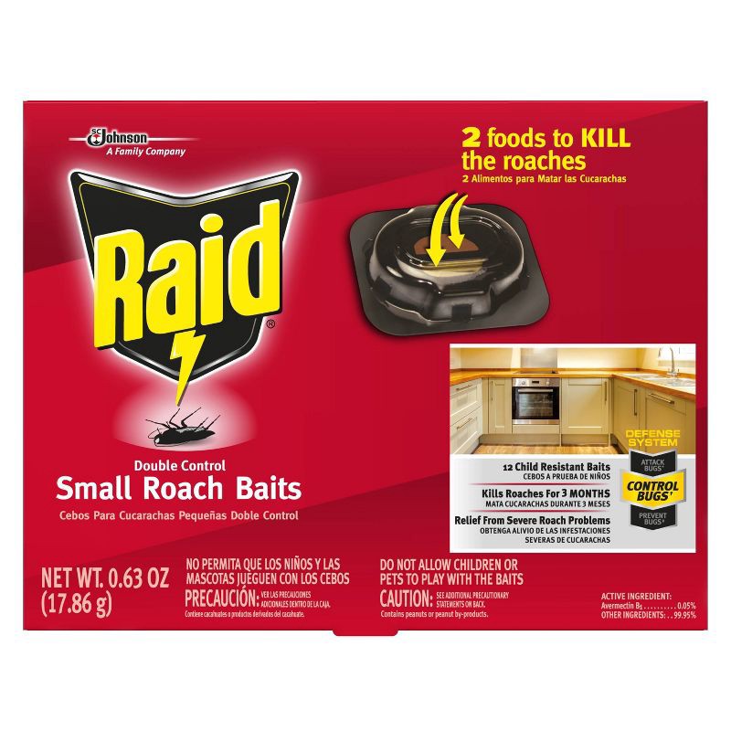 slide 3 of 7, Raid Small Roach Baits Double Control - 12ct, 12 ct