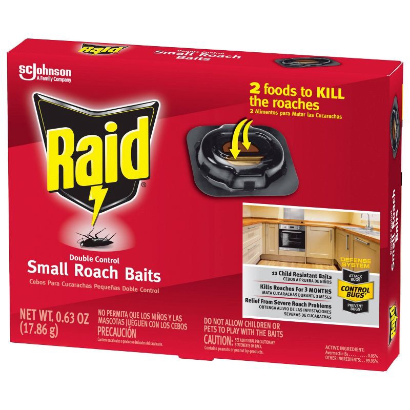 slide 12 of 14, Raid Small Roach Baits and Indoor Roach Killer - 12ct, 12 ct