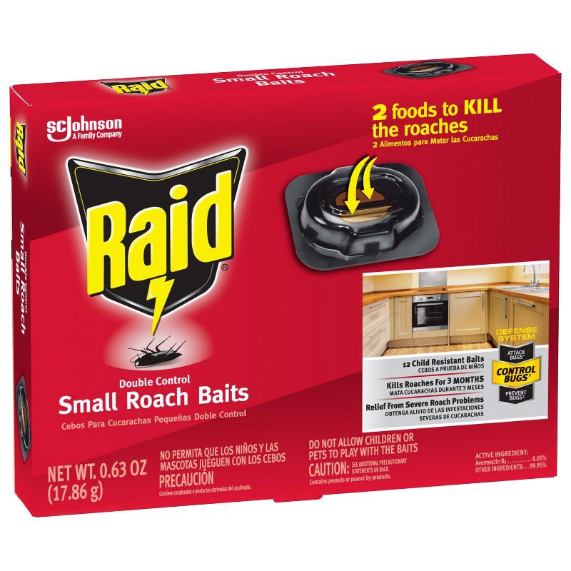 slide 13 of 13, Raid Small Roach Baits and Indoor Roach Killer - 12ct, 12 ct