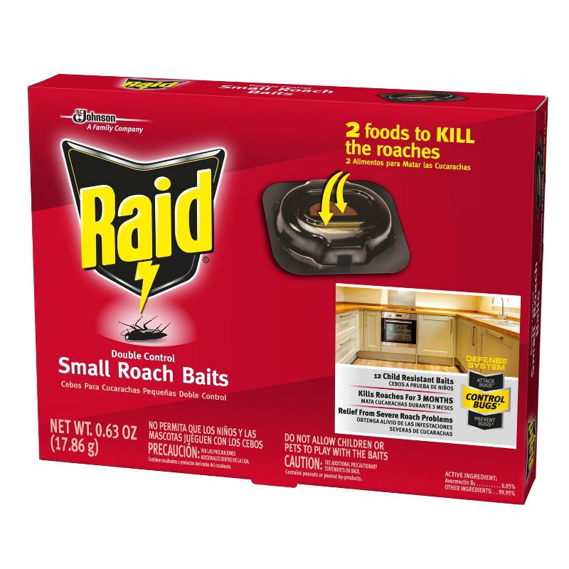 slide 4 of 7, Raid Small Roach Baits Double Control - 12ct, 12 ct