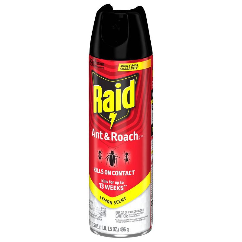 slide 12 of 13, Raid Ant and Roach Killer Indoor Bug Spray - Lemon Scent - 17.5oz, 17.5 oz