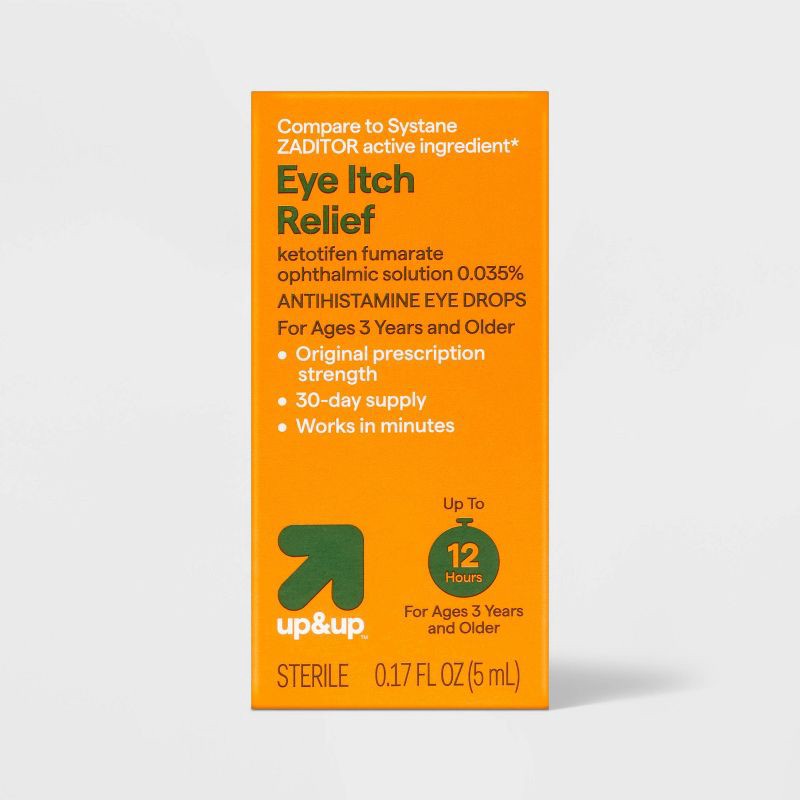 slide 1 of 9, Eye Itch Relief Drops - 0.17 fl oz - up&up™, 0.17 fl oz