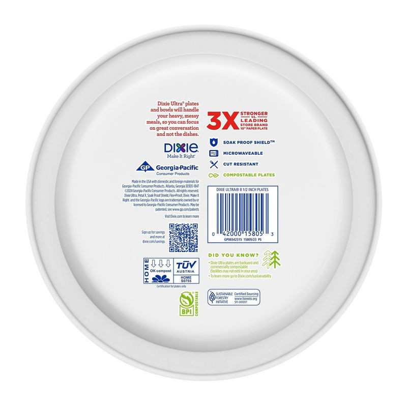slide 7 of 9, Dixie Ultra 8.5" Paper Plates - 35ct, 35 ct
