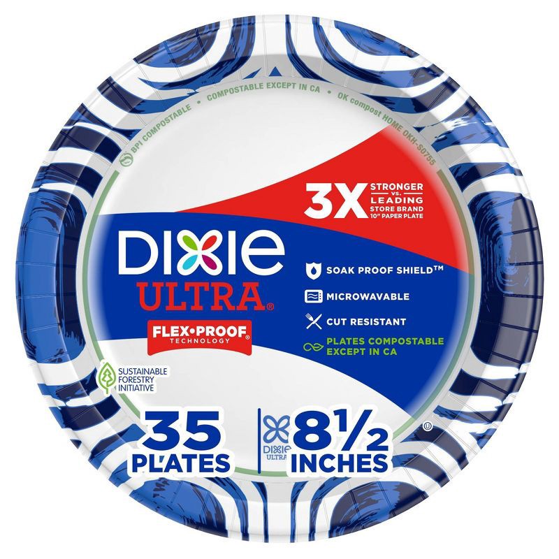 slide 1 of 9, Dixie Ultra 8.5" Paper Plates - 35ct, 35 ct