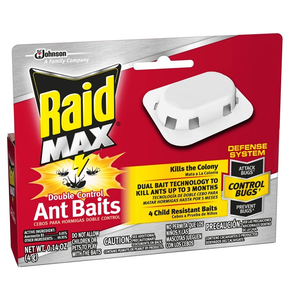 slide 3 of 3, Raid Max Ant Baits Double Control, 0.14 oz, 4 ct