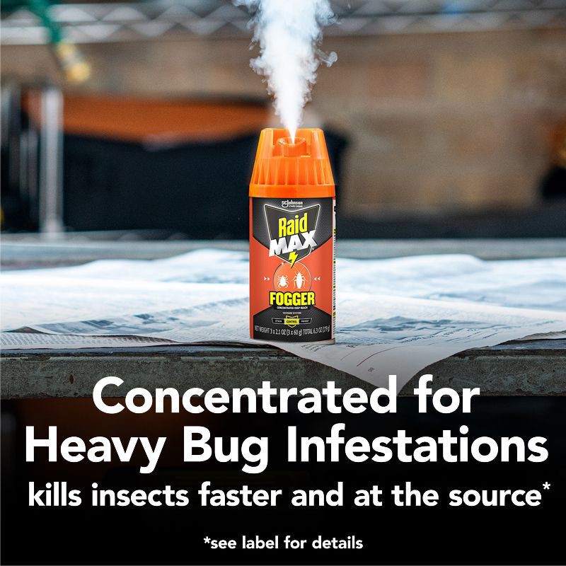 slide 3 of 12, Raid Max Concentrated Indoor Bug Killer Fogger - 2.1oz/3ct, 3 ct; 2.1 oz