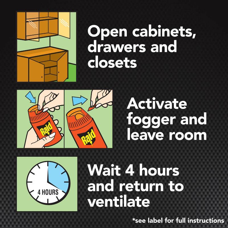 slide 9 of 13, Raid Max Concentrated Deep Reach Fogger - 2.1oz/3cans, 2.1 oz, 3cans