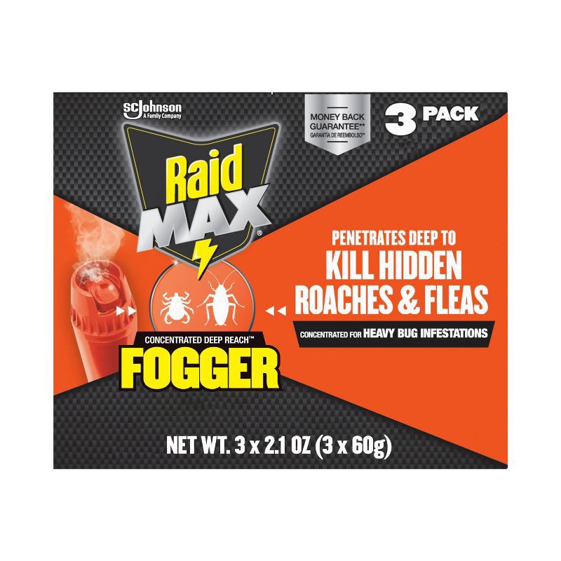 slide 1 of 13, Raid Max Concentrated Deep Reach Fogger - 2.1oz/3cans, 2.1 oz, 3cans