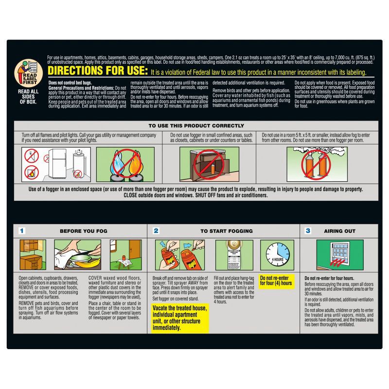 slide 10 of 12, Raid Max Concentrated Indoor Bug Killer Fogger - 2.1oz/3ct, 3 ct; 2.1 oz