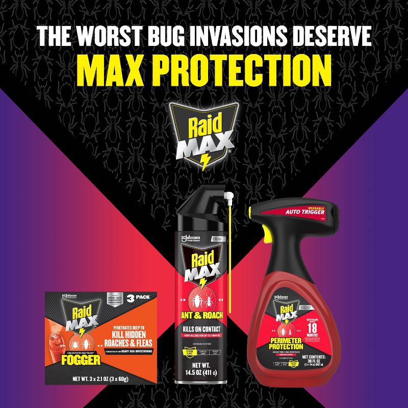 slide 11 of 11, Raid Max Concentrated Indoor Bug Killer Fogger - 2.1oz/3ct, 3 ct; 2.1 oz