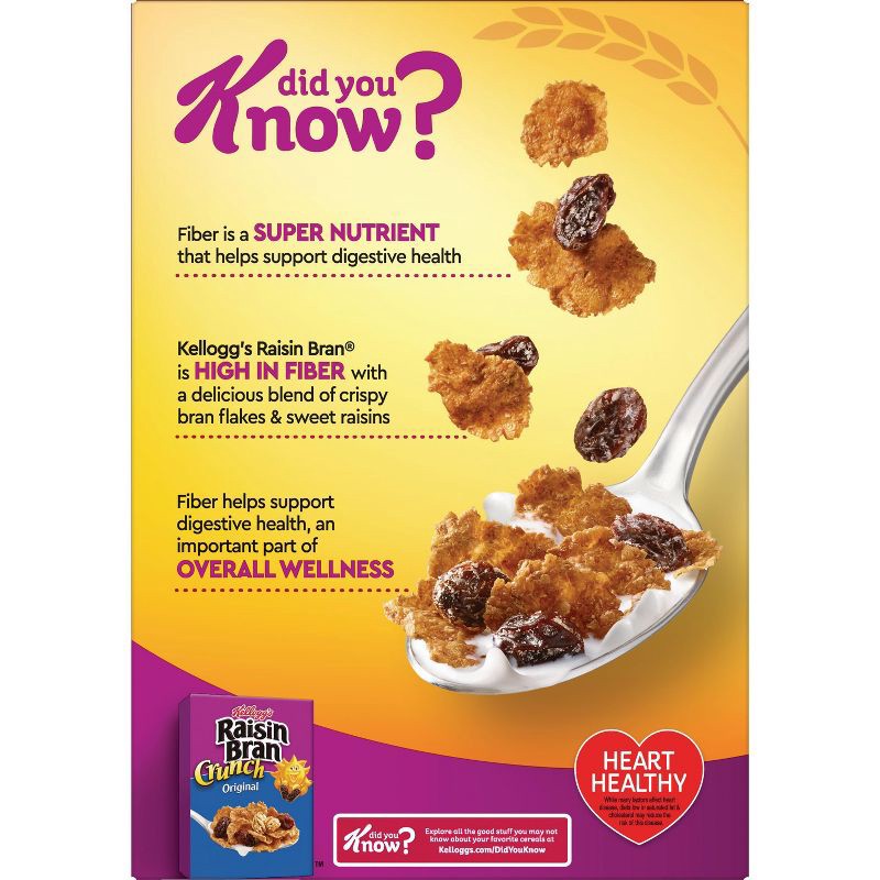 slide 5 of 18, Kellogg's Raisin Bran Breakfast Cereal - 16.1oz, 16.1 oz