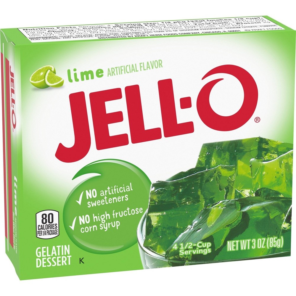 slide 5 of 9, JELL-O Lime Gelatin, 3 oz