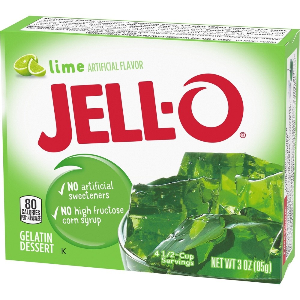 slide 6 of 9, JELL-O Lime Gelatin, 3 oz