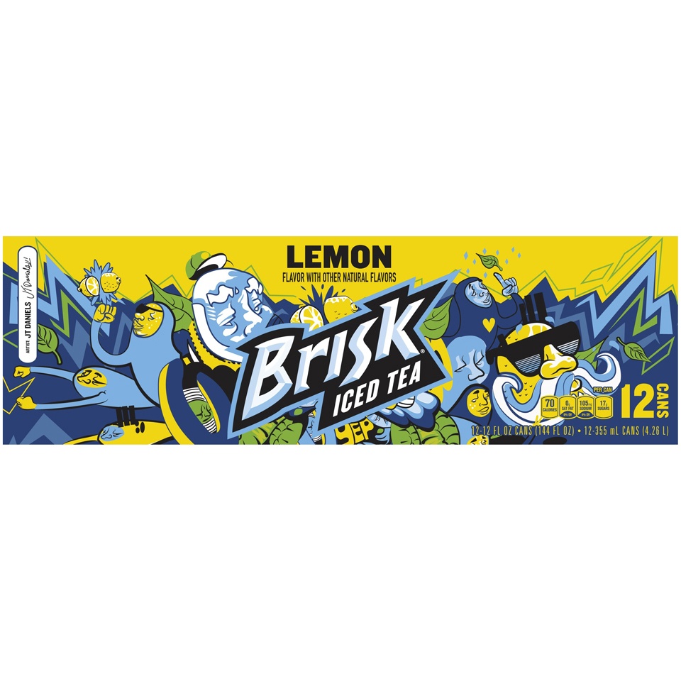 slide 2 of 3, Brisk Iced Tea Lemon 12 Fl Oz 12 Count, 12 ct