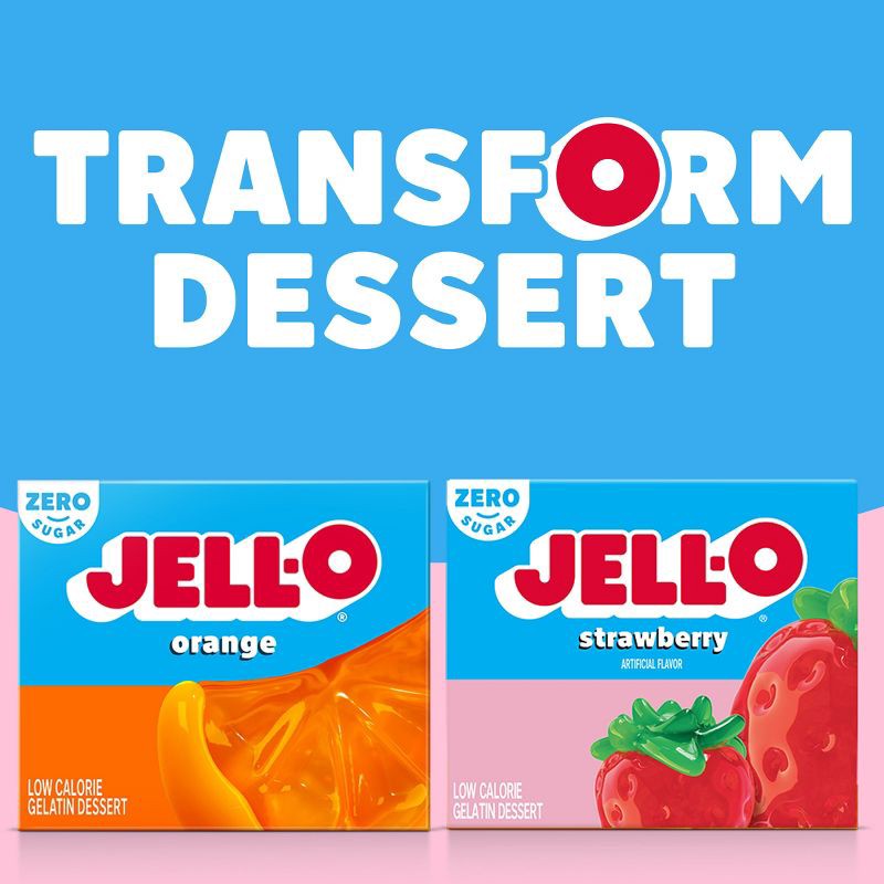 slide 8 of 9, JELL-O Sugar-Free Strawberry Gelatin - 0.3oz, 0.3 oz