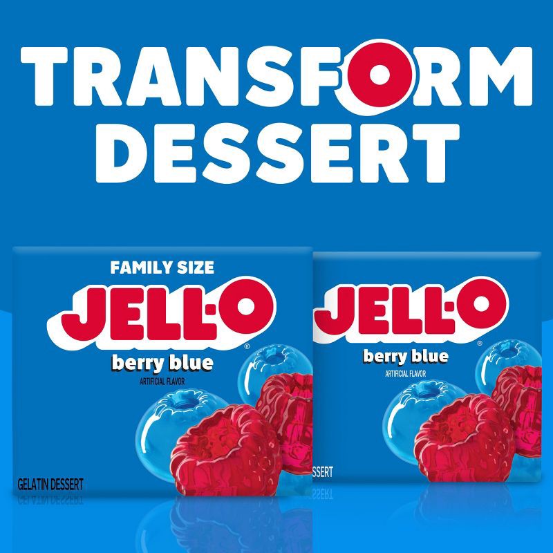 slide 8 of 9, JELL-O Blueberry Gelatin Dessert Mix - 6oz, 6 oz
