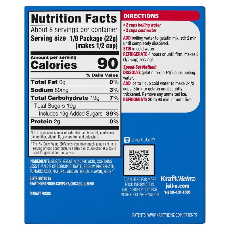 slide 9 of 9, JELL-O Blueberry Gelatin Dessert Mix - 6oz, 6 oz