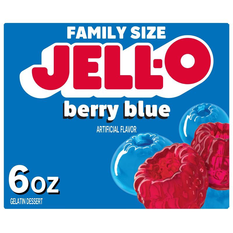 slide 1 of 9, JELL-O Blueberry Gelatin Dessert Mix - 6oz, 6 oz
