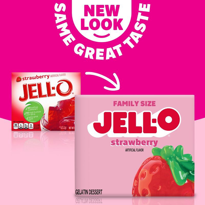 slide 2 of 10, JELL-O Gelatin Strawberry - 6oz, 6 oz