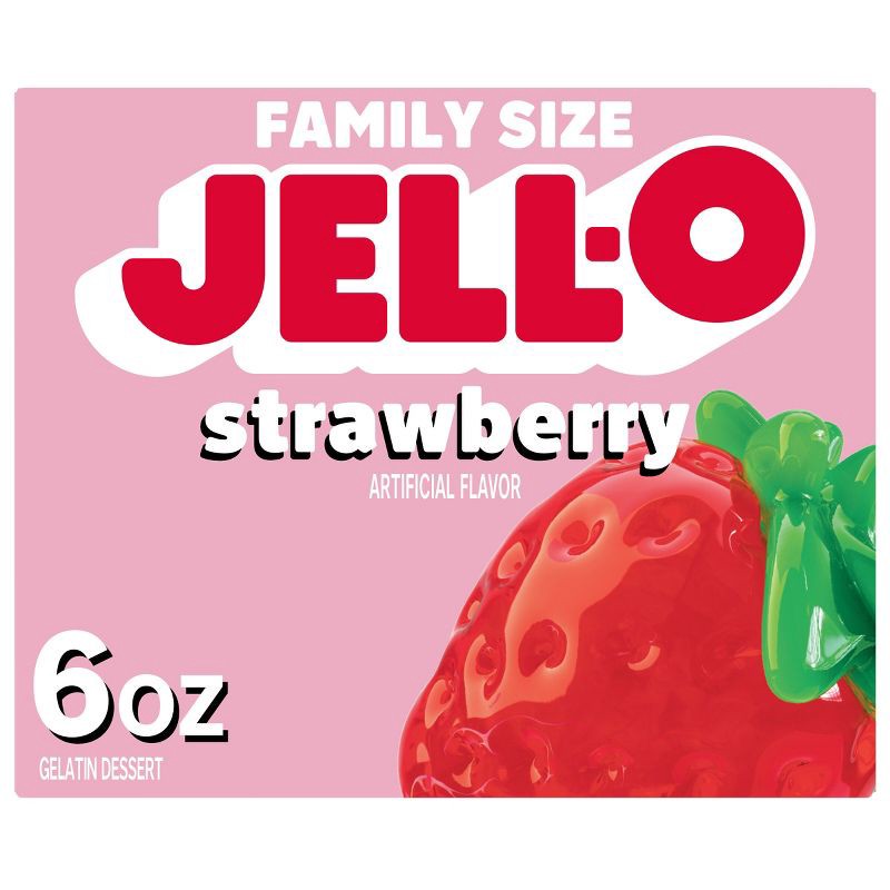 slide 1 of 9, JELL-O Strawberry Gelatin Dessert Mix - 6oz, 6 oz