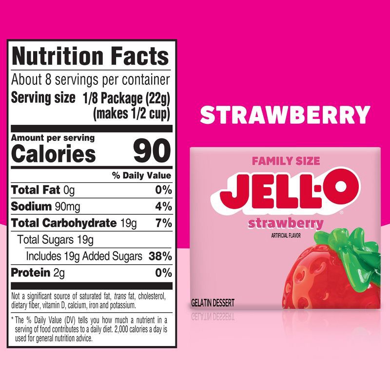 slide 8 of 9, JELL-O Strawberry Gelatin Dessert Mix - 6oz, 6 oz