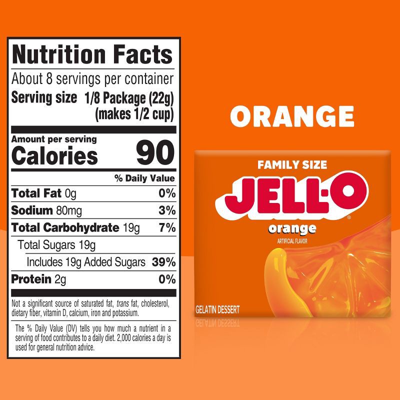 slide 7 of 9, JELL-O Orange Flavored Gelatin Dessert Mix - 6oz, 6 oz
