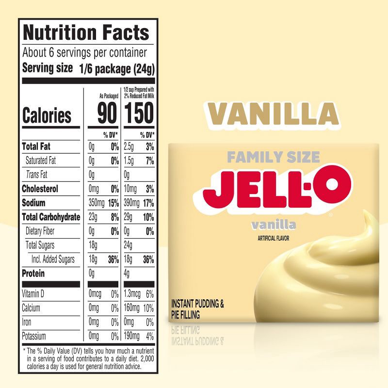 slide 7 of 10, JELL-O Instant Vanilla Pudding & Pie Filling - 5.1oz, 5.1 oz