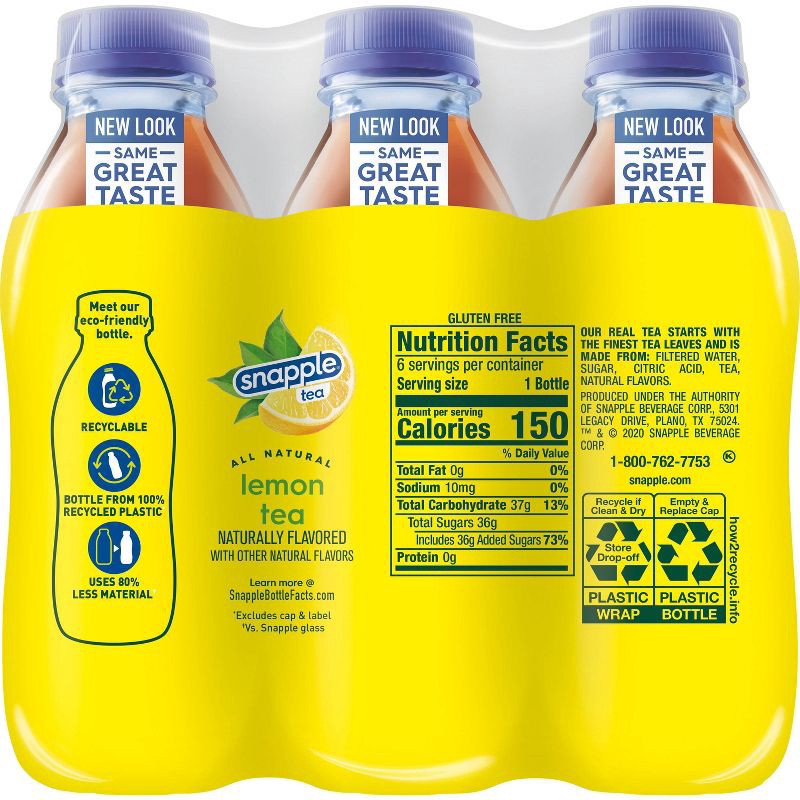 slide 6 of 9, Snapple Lemon Tea - 6pk/16 fl oz Bottles, 6 ct; 16 fl oz