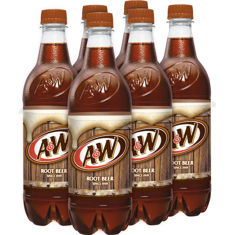 slide 4 of 10, A&W Root Beer Soda Bottles - 6pk/16.9 fl oz, 6 ct; 16.9 fl oz