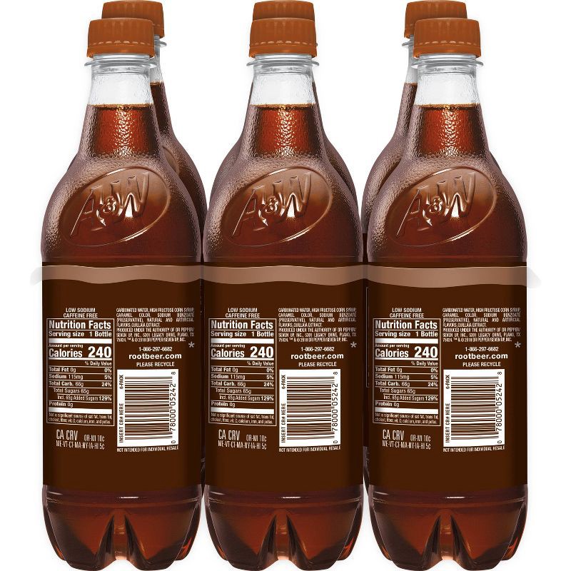 slide 5 of 10, A&W Root Beer Soda Bottles - 6pk/16.9 fl oz, 6 ct; 16.9 fl oz