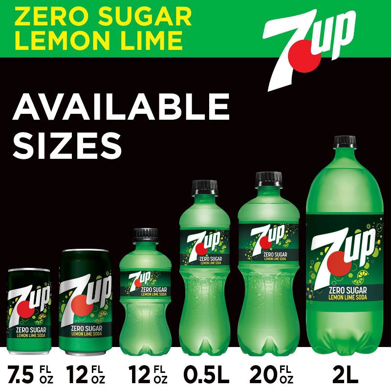 slide 4 of 12, 7UP Zero Sugar Lemon Lime Bottles - 6pk/16.9 fl oz, 6 ct; 1/2 liter