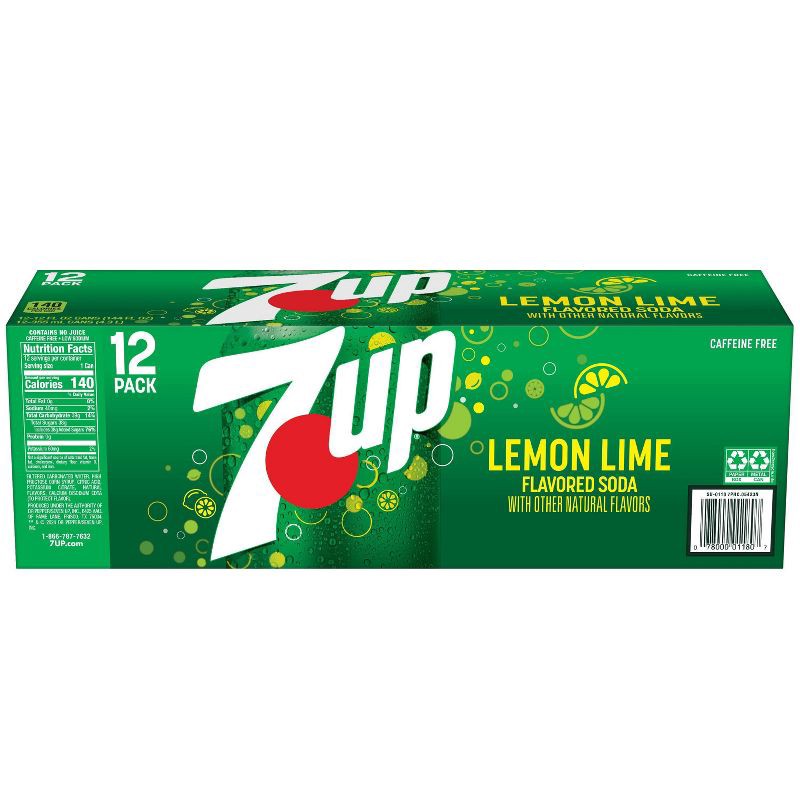 slide 7 of 13, 7UP Lemon Lime Soda - 12pk/12 fl oz Cans, 12 ct; 12 fl oz