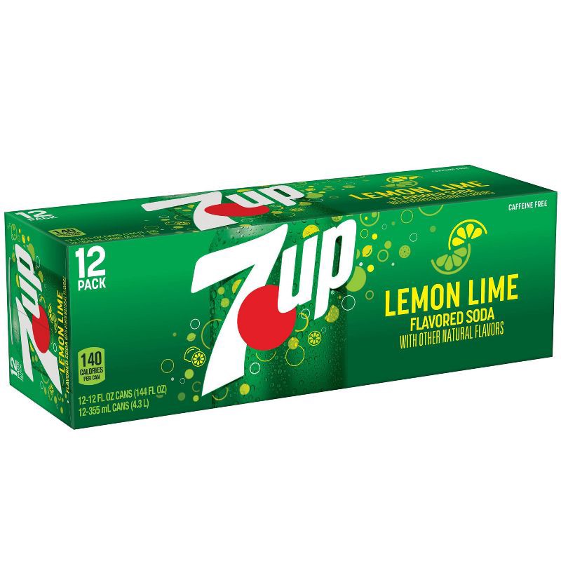 slide 8 of 13, 7UP Lemon Lime Soda - 12pk/12 fl oz Cans, 12 ct; 12 fl oz