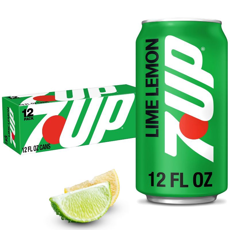 slide 1 of 16, 7UP Lime Lemon Soda - 12pk/12 fl oz Cans: Non-Caffeinated, 12 ct; 12 fl oz