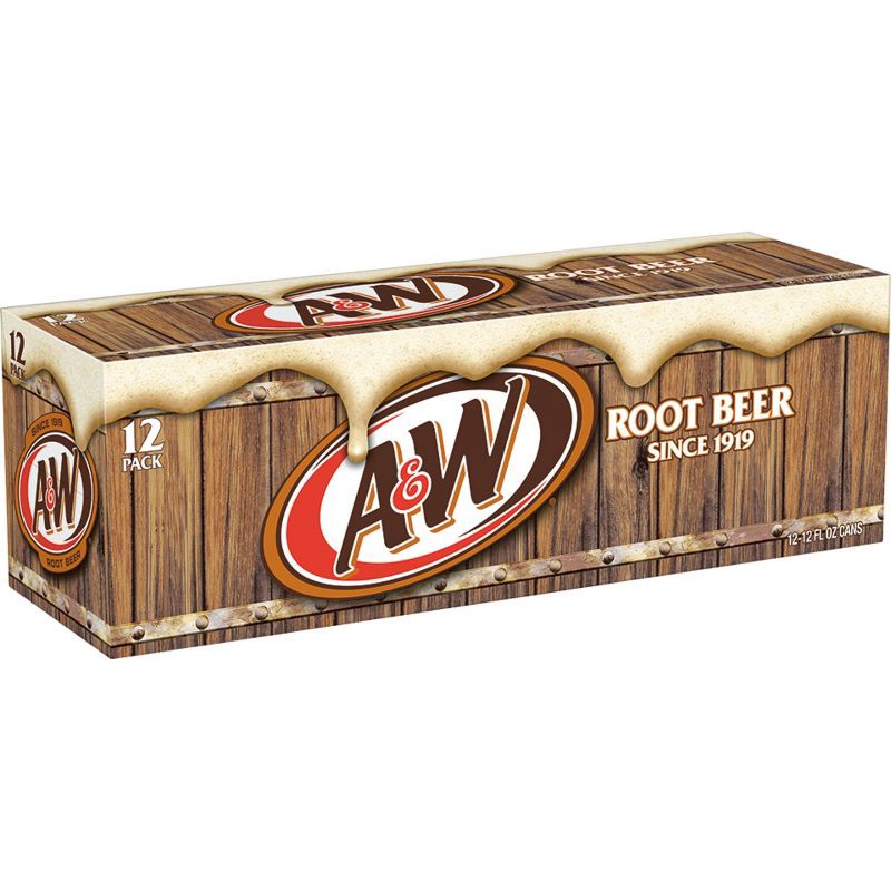 slide 4 of 7, A&W Root Beer Soda - 12pk/12 fl oz Cans, 12 ct; 12 fl oz