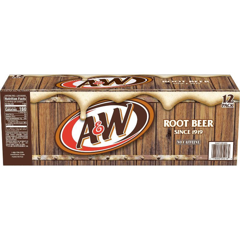 slide 7 of 7, A&W Root Beer Soda - 12pk/12 fl oz Cans, 12 ct; 12 fl oz