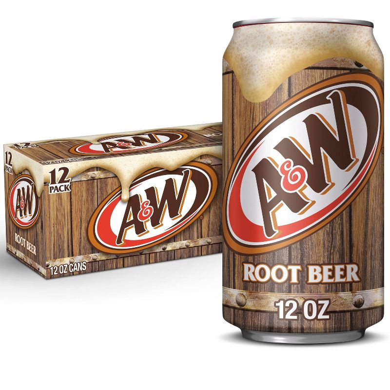 slide 1 of 7, A&W Root Beer Soda - 12pk/12 fl oz Cans, 12 ct; 12 fl oz