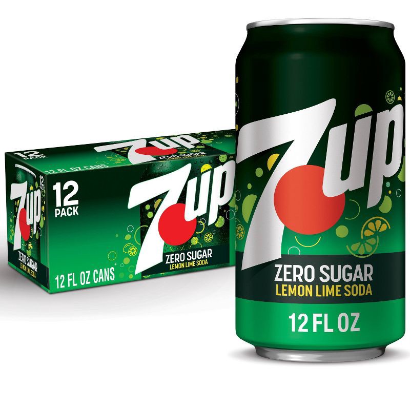 slide 1 of 15, 7UP Zero Sugar Lemon Lime Soda - 12pk/12 fl oz Cans, 12 ct; 12 fl oz