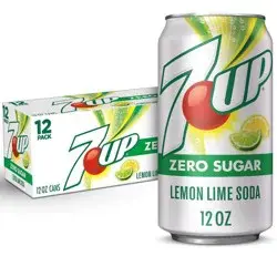 7UP Zero Sugar Lemon Lime Soda - 12pk/12 fl oz Cans
