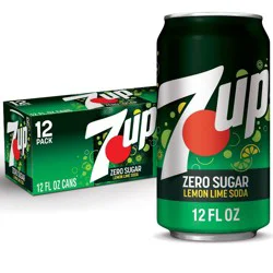 7UP Zero Sugar Lemon Lime Soda - 12pk/12 fl oz Cans