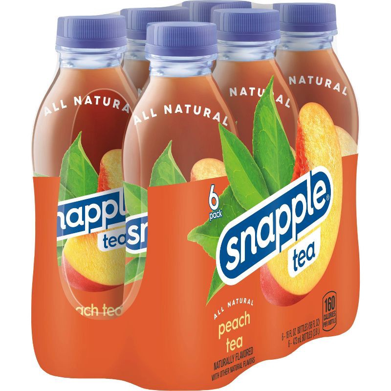 slide 6 of 9, Snapple Peach Tea - 6pk/16 fl oz Bottles, 6 ct; 16 fl oz