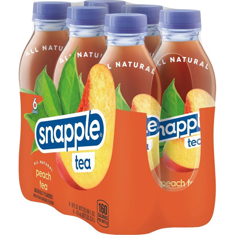 slide 7 of 9, Snapple Peach Tea - 6pk/16 fl oz Bottles, 6 ct; 16 fl oz