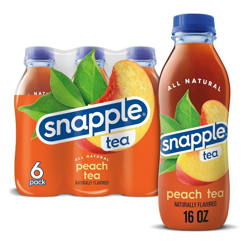 slide 1 of 9, Snapple Peach Tea - 6pk/16 fl oz Bottles, 6 ct; 16 fl oz