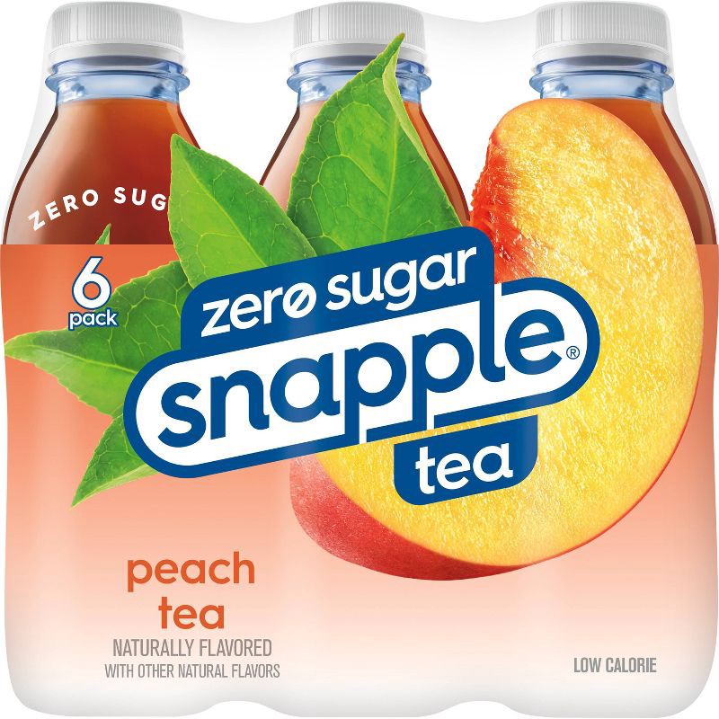 slide 2 of 6, Snapple Zero Sugar Peach Tea - 6pk/16 fl oz Bottles, 6 ct; 16 fl oz