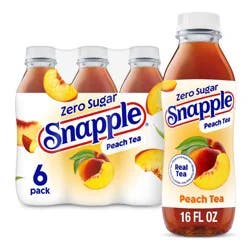 Snapple Zero Sugar Peach Tea - 6pk/16 fl oz Bottles