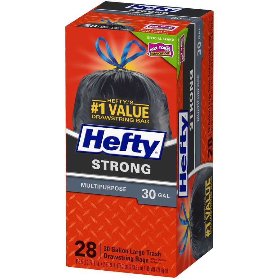 slide 2 of 6, Hefty Strong 30G Multi-Purpose 30 Gallon Trash Bags 28 Pack, 28 ct
