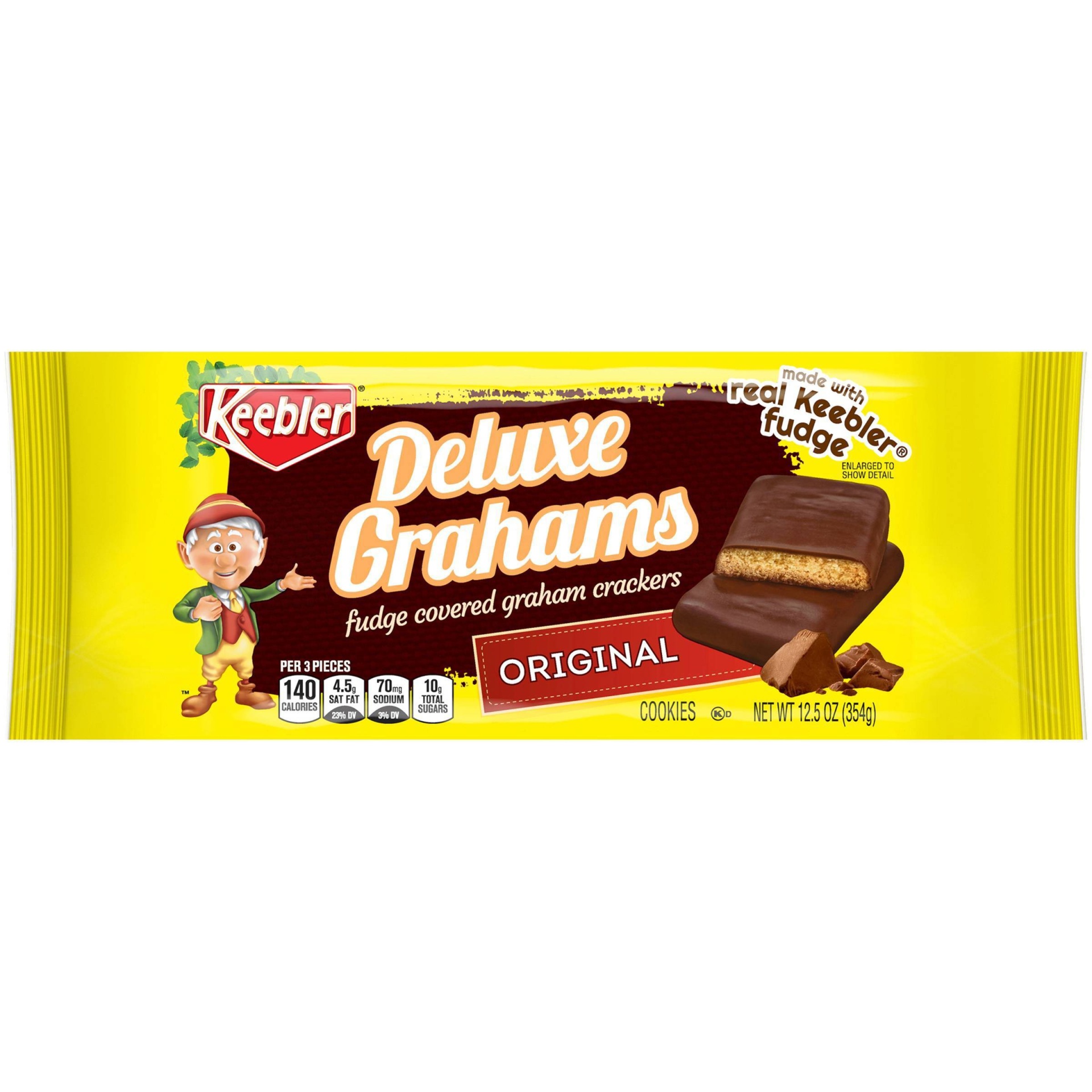 slide 1 of 6, Keebler Deluxe Grahams Fudge Covered Graham Crackers - 12.5oz, 12.5 oz